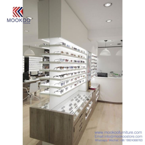 Cabinet Arddangos Optegol Gyda Grawn Pren