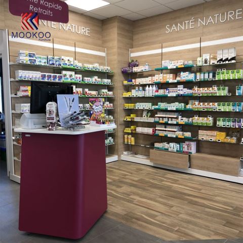 Dyluniad Arddangos Mewnol Siop Farmacia