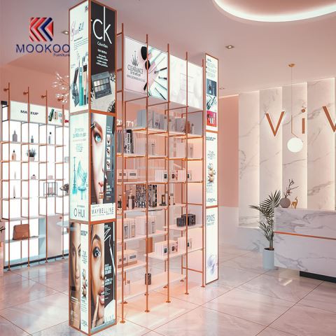 Raciau Arddangos Siop Gofal Croen Diwedd Uchel