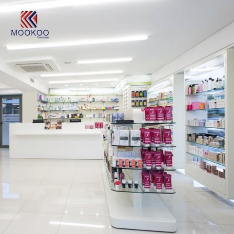 Cabinet Arddangos Siop Cyffuriau Mireinio